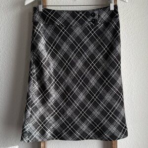 Ann Taylor Plaid A-Line Knee Length Skirt sz: 2P